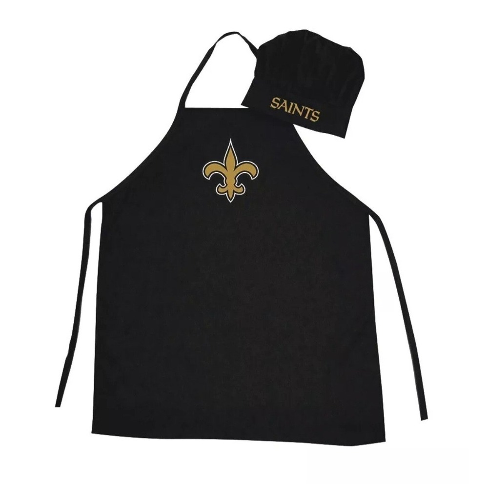 New Orleans Saints NFL APRON & CHEF HAT Barbeque Tailgaiting Brand New Sealed